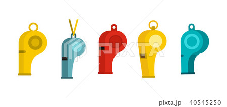 Whistle icon set, flat style 40545250
