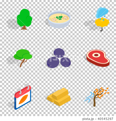 Olericulture icons set, isometric style 40545297