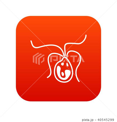 Bacterial cell icon digital red 40545299