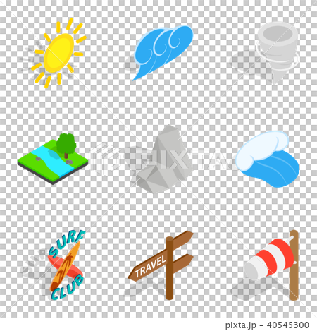 Prediction icons set, isometric style 40545300