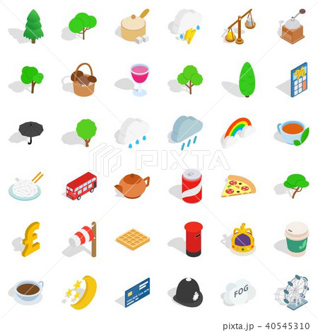 Blighty icons set, isometric style Blighty icons set, isometric style 40545310