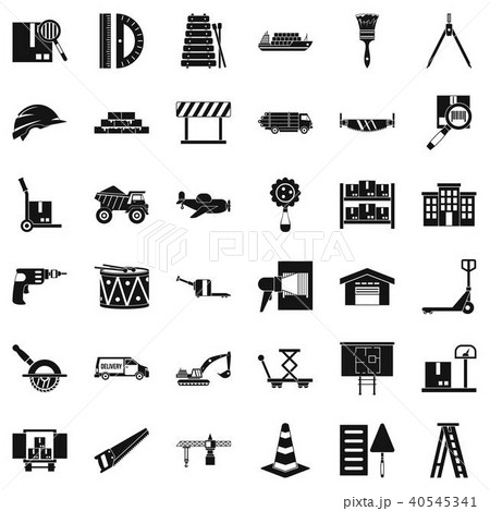 Shipping land icons set, simple style Shipping land icons set, simple style 40545341