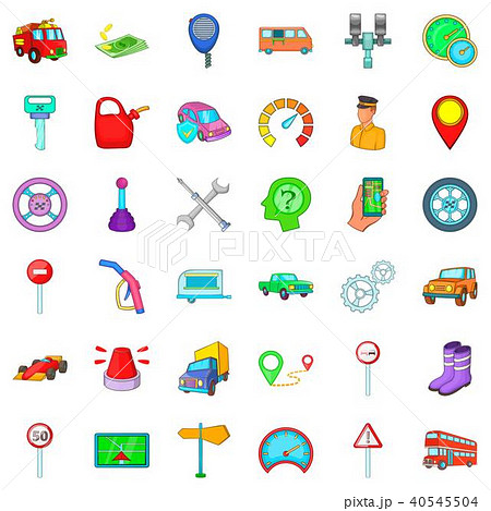 Big delivery icons set, cartoon style Big delivery icons set, cartoon style 40545504