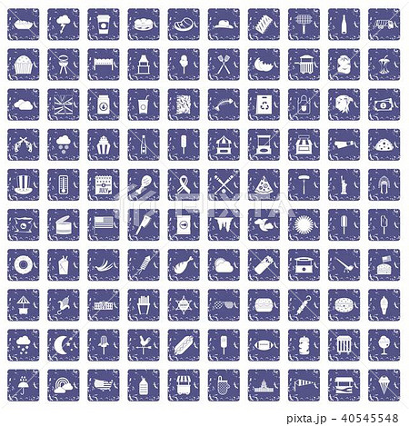 100 street food icons set grunge sapphire 100 street food icons set grunge sapphire 40545548