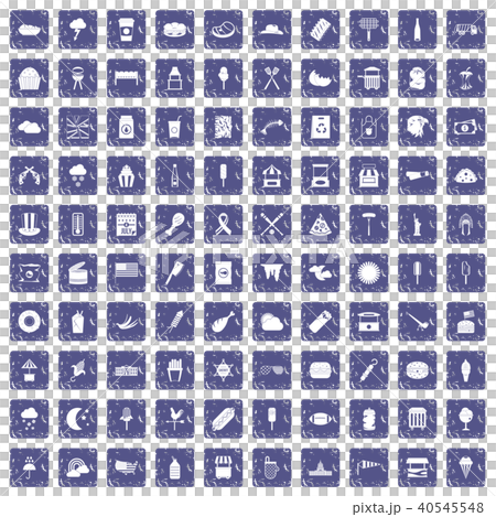 100 street food icons set grunge sapphire 100 street food icons set grunge sapphire 40545548