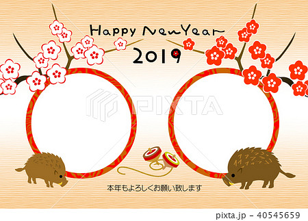 亥年年賀状 フォトフレーム 亥年年賀状 フォトフレーム 40545659