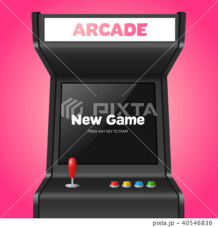 Realistic Detailed 3d Arcade Game Machine Vectorのイラスト素材