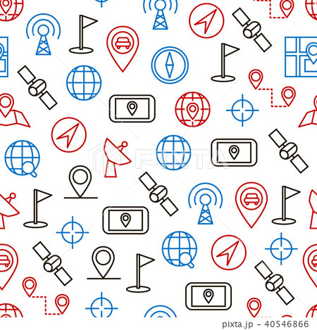Geolocation Navigation Seamless Pattern Background. Vector Geolocation Navigation Seamless Pattern Background. Vector 40546866