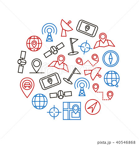 Geolocation Navigation Round Design Template. Vector Geolocation Navigation Round Design Template. Vector 40546868
