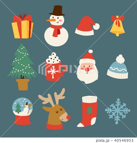Christmas icons vector symbols for greeting card winter new year celebration design. 40546953