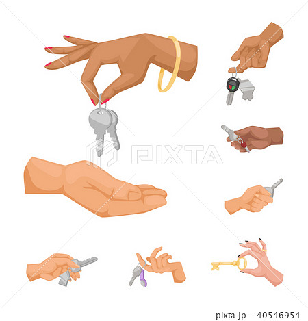 Hand holding key vector apartment selling human gesture sign security house concept arm symbol 40546954