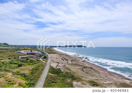 館山市平砂浦海岸付近を空撮 40546983