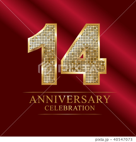 14th golden shiny mosaic in disco ball style. 40547073