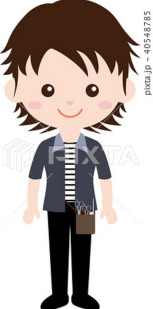 人物 職業 制服 男性 美容師のイラスト素材