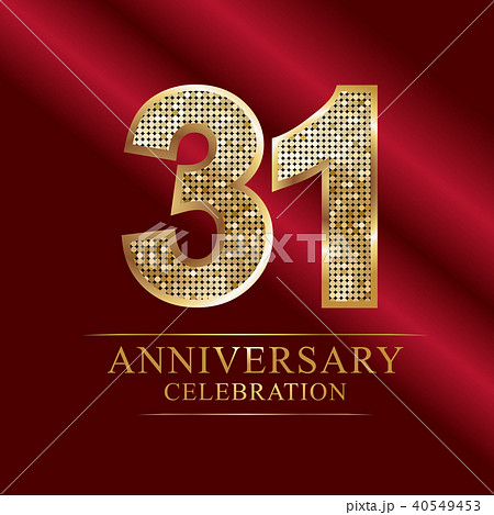 31st Golden shiny mosaic in disco ball style. 40549453