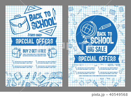 Back to School vector sale special offer posters Back to School vector sale special offer posters 40549568