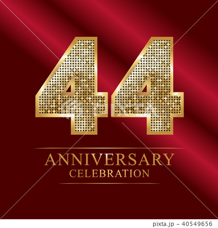 44th Golden shiny mosaic in disco ball style. 44th Golden shiny mosaic in disco ball style. 40549656