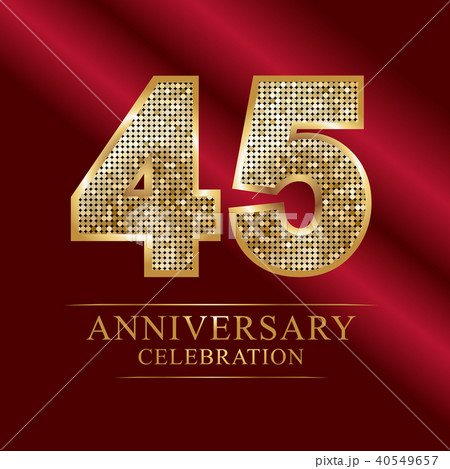 45th Golden shiny mosaic in disco ball style. 40549657