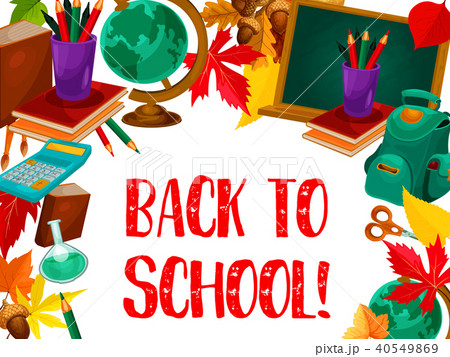 Back to School vector study stationery poster Back to School vector study stationery poster 40549869