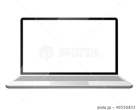 ノートPCのイラスト（空白画面） 40550855