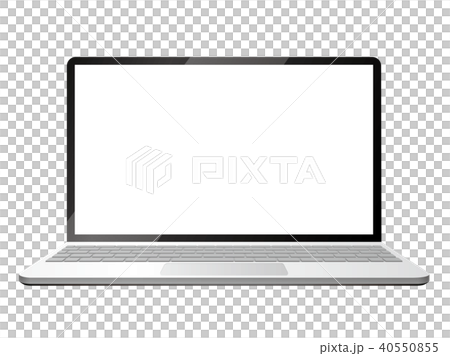 ノートPCのイラスト（空白画面） 40550855