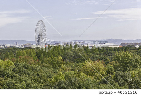 万博記念公園から臨むオオサカホイール、エキスポシティ、吹田スタジアムの眺め 万博記念公園から臨むオオサカホイール、エキスポシティ、吹田スタジアムの眺め 40551516