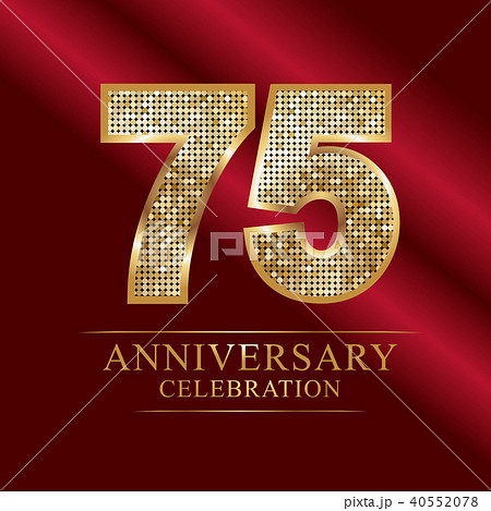 75th Golden shiny mosaic in disco ball style. 40552078