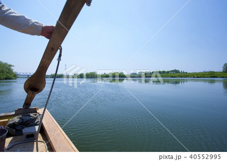 矢切の渡しの渡し舟からの眺め 矢切の渡しの渡し舟からの眺め 40552995