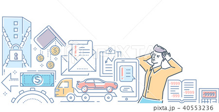 Bankruptcy - modern line design style colorful illustration Bankruptcy - modern line design style colorful illustration 40553236