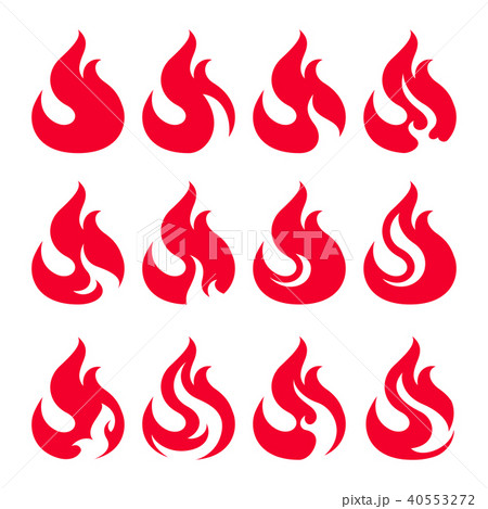 Fire icon set. Design element 40553272