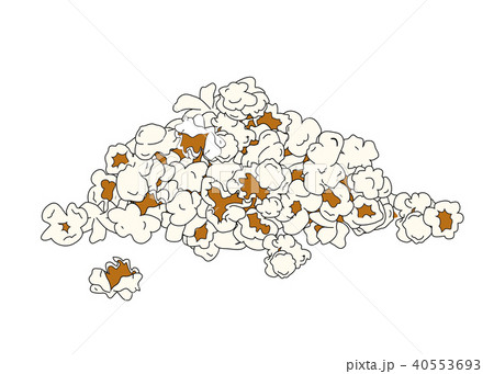 Popcorn Pile Isolated On Whiteのイラスト素材