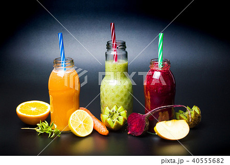 Various fruit smoothies in glasses Various fruit smoothies in glasses 40555682