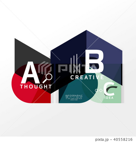 Geometric infographic banner, paper info diagram created with color shapes 40558216