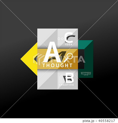 Geometric infographic banner, paper info diagram created with color shapes 40558217