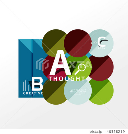 Geometric infographic banner, paper info diagram created with color shapes 40558219