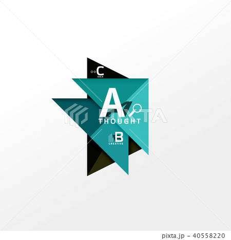 Geometric infographic banner, paper info diagram created with color shapes 40558220