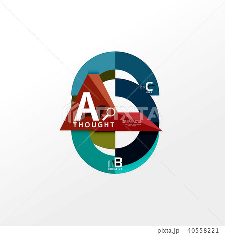 Geometric infographic banner, paper info diagram created with color shapes 40558221