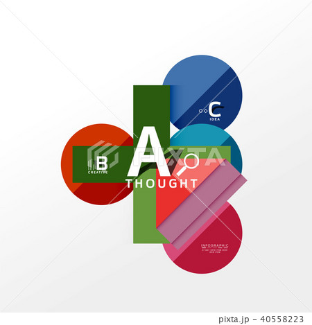 Geometric infographic banner, paper info diagram created with color shapes 40558223