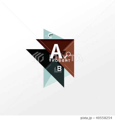 Geometric infographic banner, paper info diagram created with color shapes 40558254