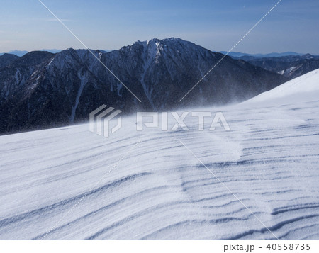 地吹雪と霞沢岳 40558735