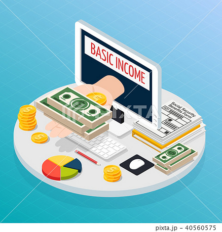 Social Security And Unemployment  Isometric 40560575