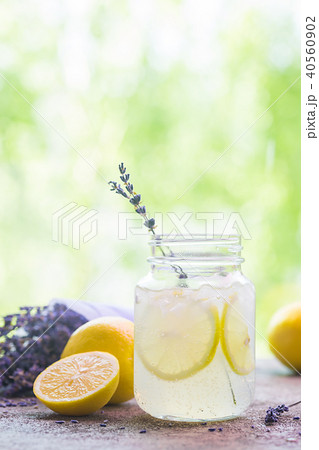 Lemonade with lemons and lavender 40560902