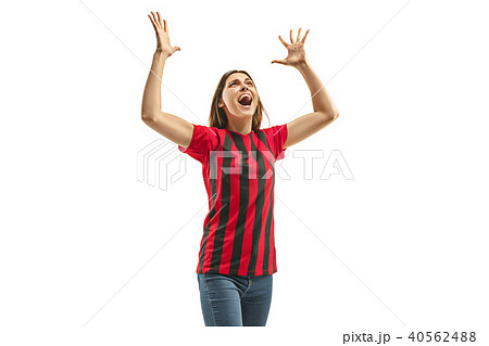 Belgian fan celebrating on white background Belgian fan celebrating on white background 40562488