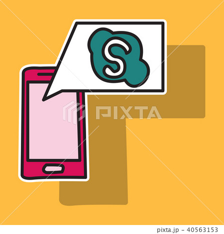 Sticker Unusual Look Skype Logoのイラスト素材