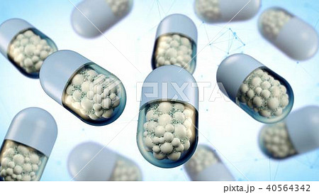 Colorful abstract chaotic structure balls inside the capsule, pharmacy and medical concept Colorful abstract chaotic structure balls inside the capsule, pharmacy and medical concept 40564342
