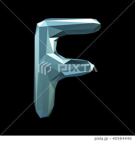 Capital latin letter F in low poly style isolated on black background Capital latin letter F in low poly style isolated on black background 40564440