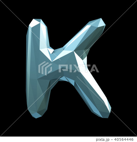 Capital latin letter K in low poly style isolated on black background 40564446