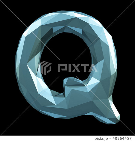 Capital latin letter Q in low poly style isolated on black background 40564457