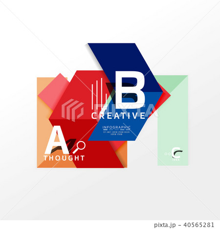 Geometric infographic banner, paper info diagram created with color shapes 40565281