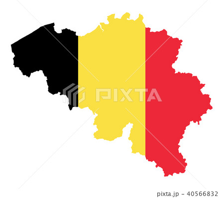 Flag of the kingdom of Belgium country silhouette 40566832